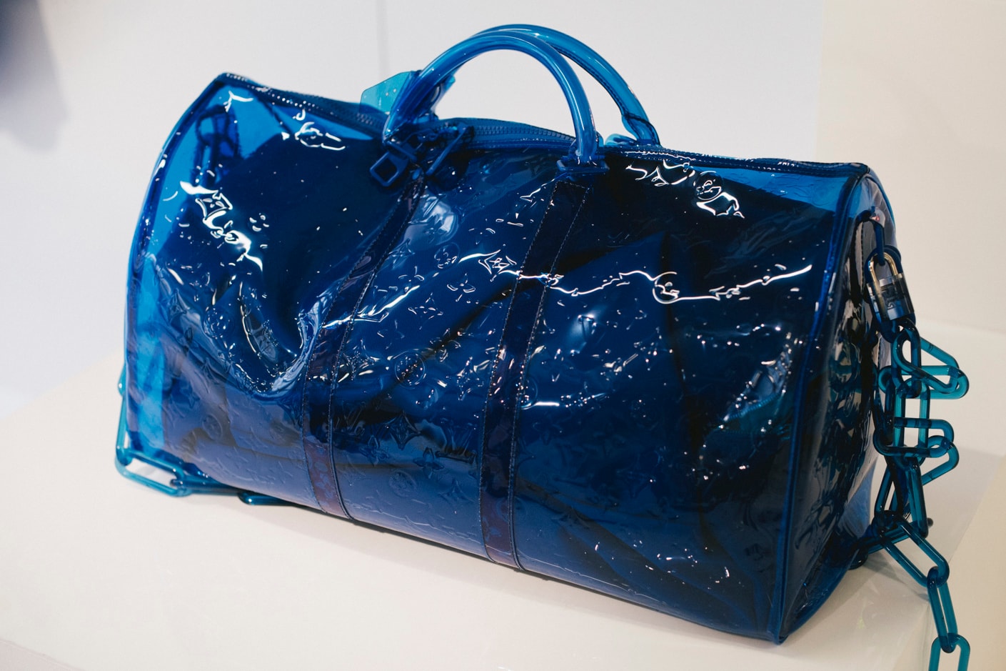 Virgil Abloh Louis Vuitton Spring/Summer 2019 Transparent Keepall Bag Blue
