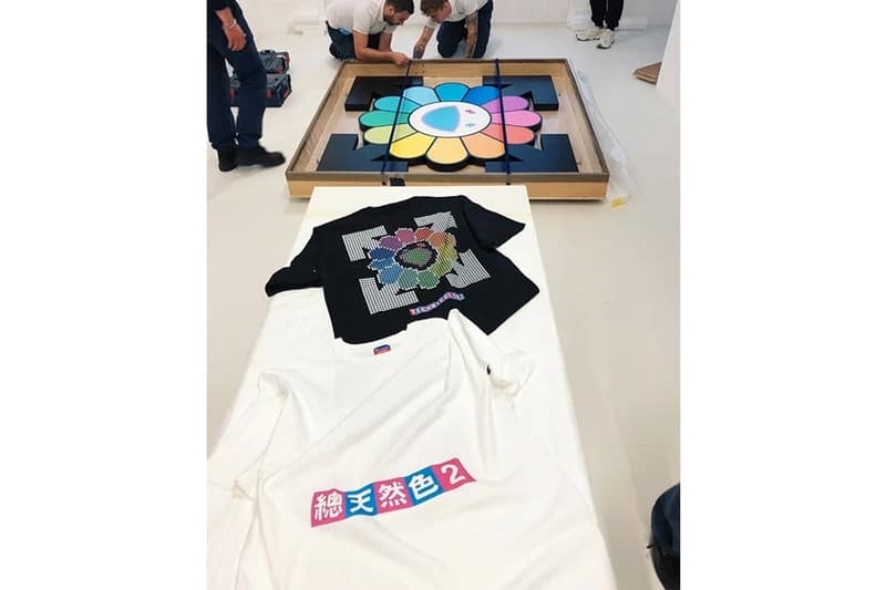 virgil abloh takashi murakami exhibition tees merch gagosian paris