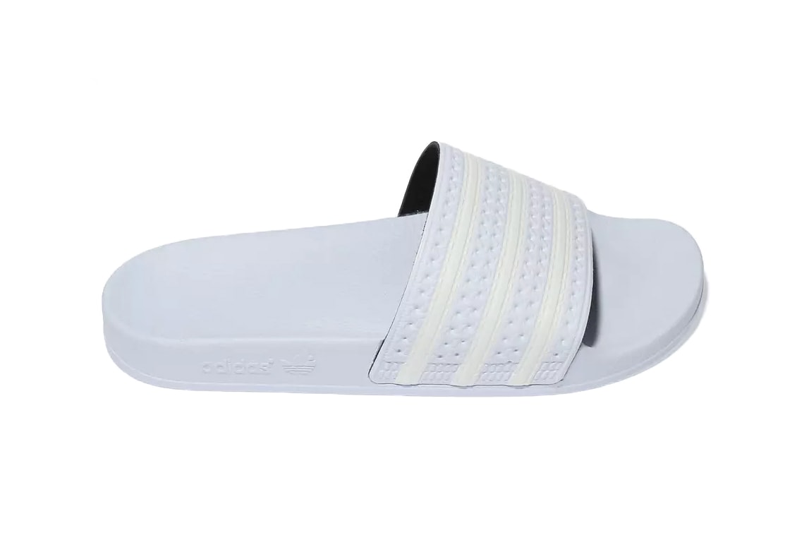 adidas adilette slides pastel pale pink blue white stripes