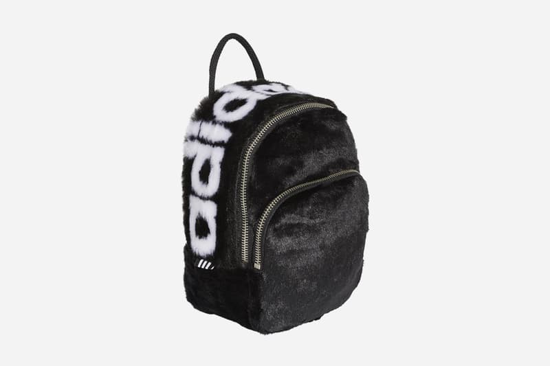 adidas monochromatic black white faux fur mini backpack noble green fanny pack waist bag