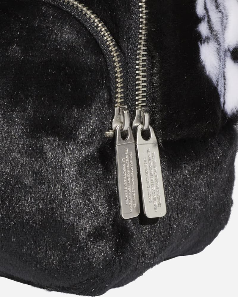 adidas monochromatic black white faux fur mini backpack noble green fanny pack waist bag