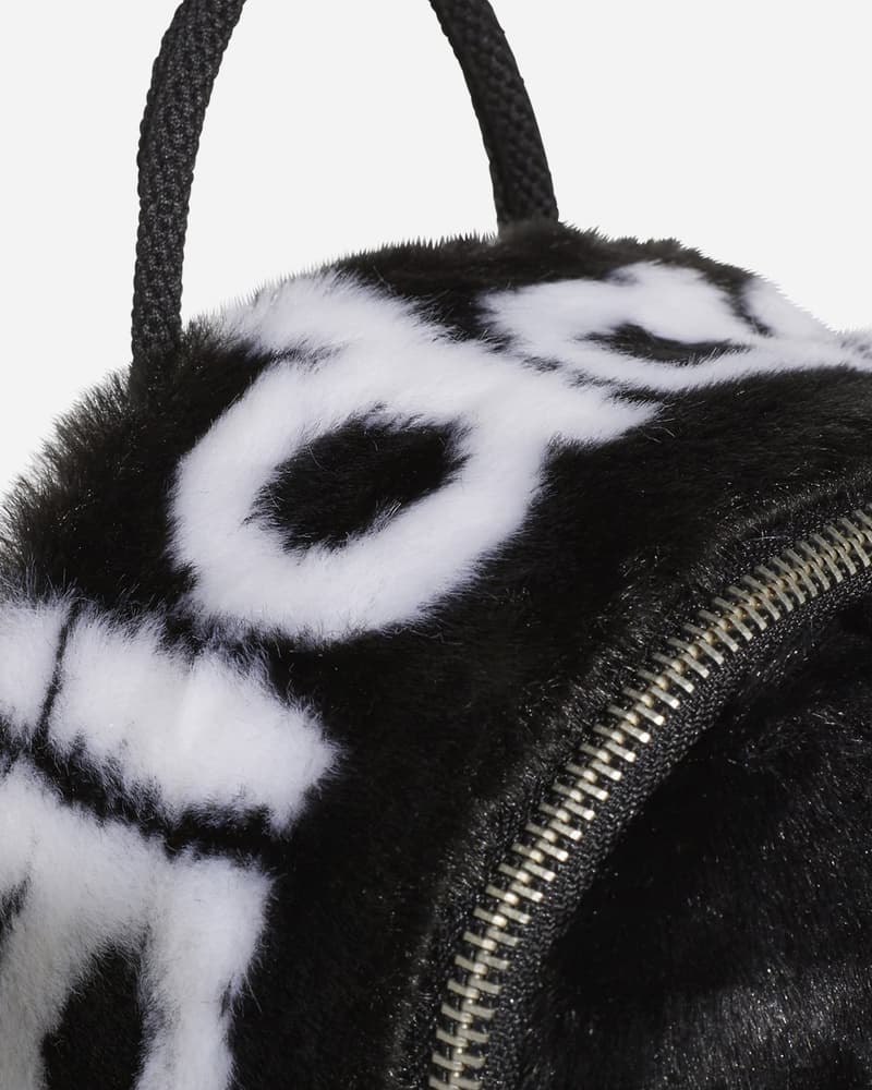 adidas monochromatic black white faux fur mini backpack noble green fanny pack waist bag