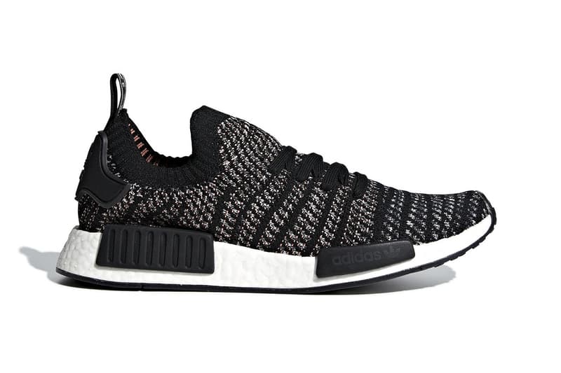 adidas originals nmd r1 stlt black white primeknit dusk pink boost sole