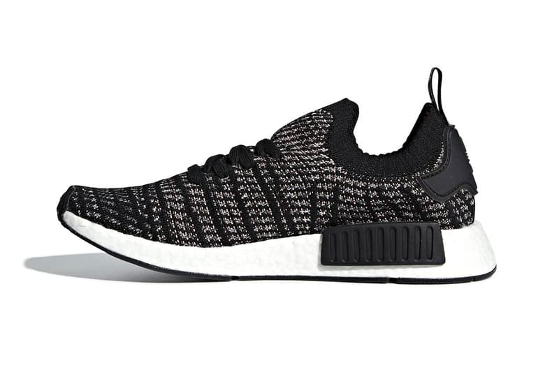 adidas originals nmd r1 stlt black white primeknit dusk pink boost sole