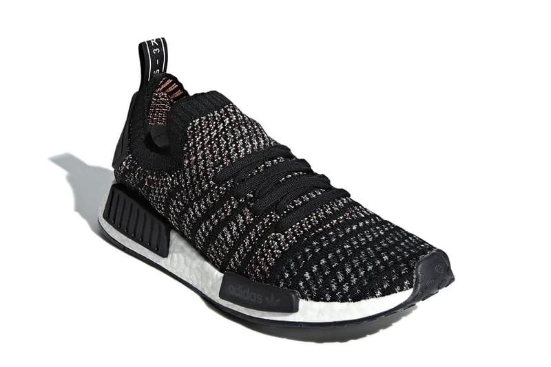 adidas originals nmd r1 stlt black white primeknit dusk pink boost sole