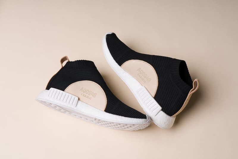 adidas nmd cs1 core black city sock primeknit boost leather details