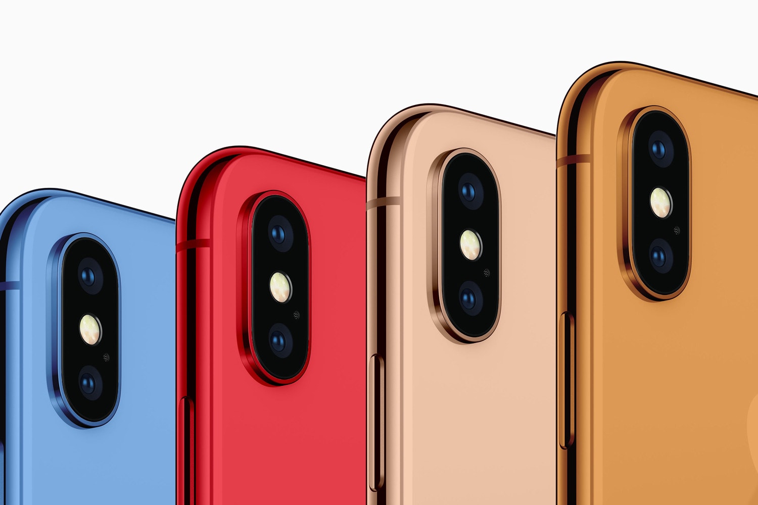 Apple iPhone 2018 Colors Blue Orange Gold Red Concept Image Rendering 6.5-inch OLED 6.1-inch LED