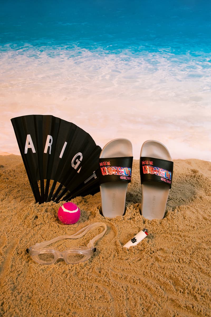 Axel Arigato Retro Memento Capsule Collection Slides T-Shirt Bag London Tokyo Stockholm
