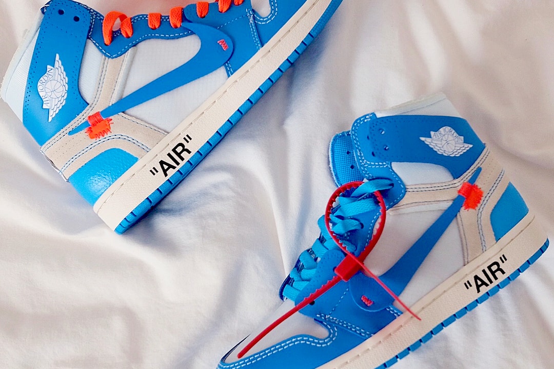 Virgil Abloh Nike Air Jordan 1 blue white off-white unc