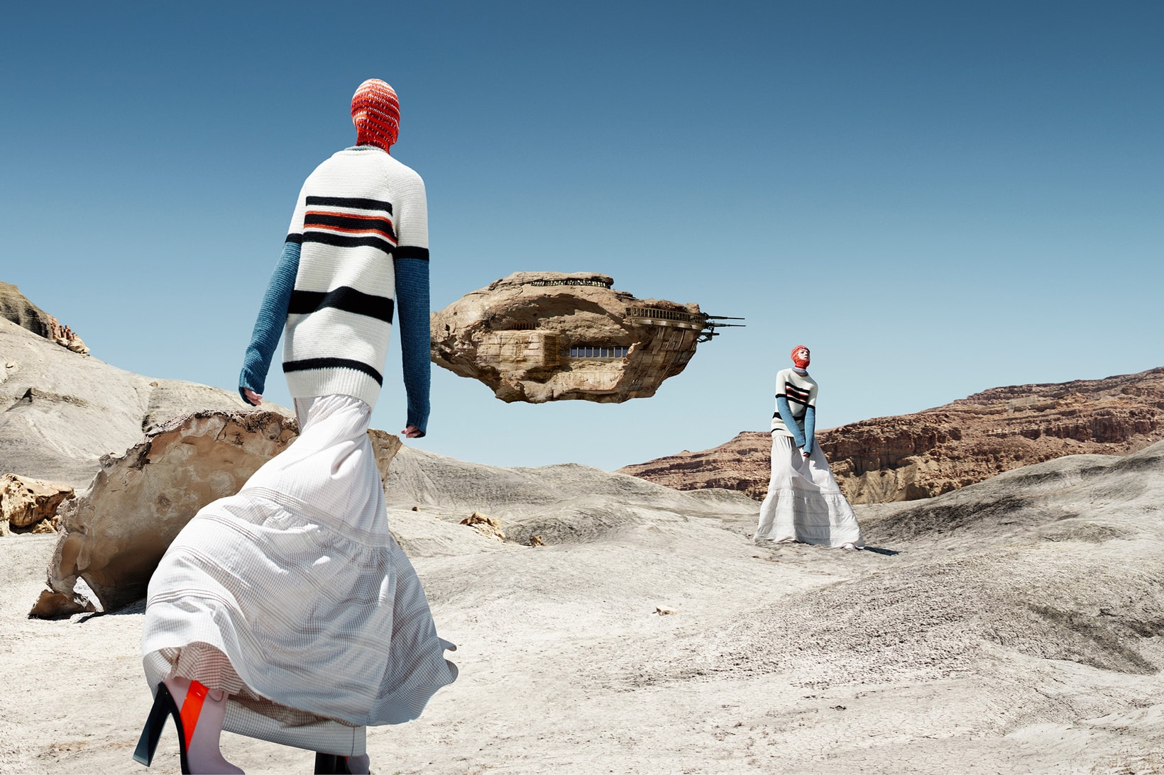 CALVIN KLEIN 205W39NYC Fall 2018 Campaign Striped Dress Sweater Red White Blue