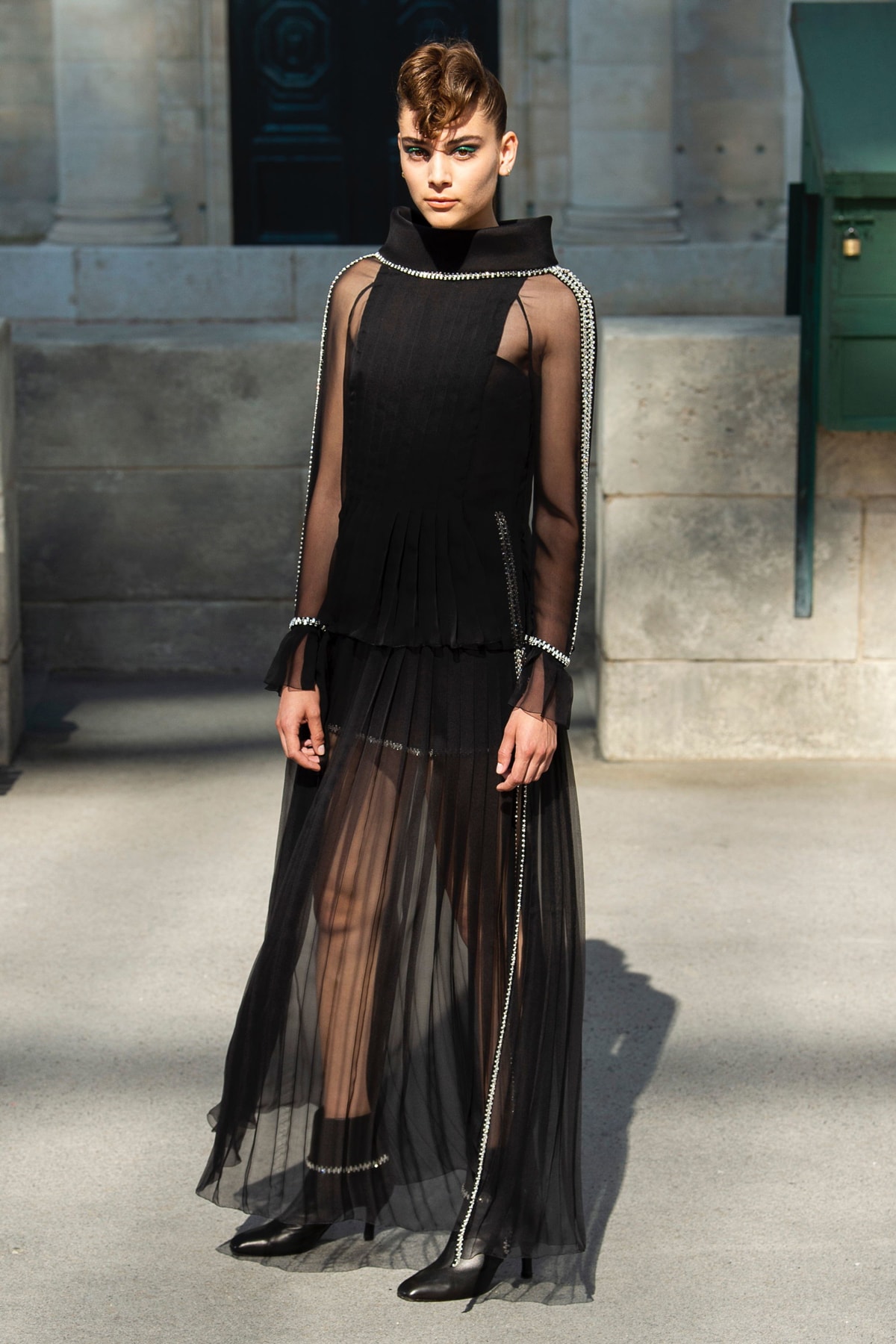 Chanel Fall 2018 Couture Show Collection Gown Boots Black