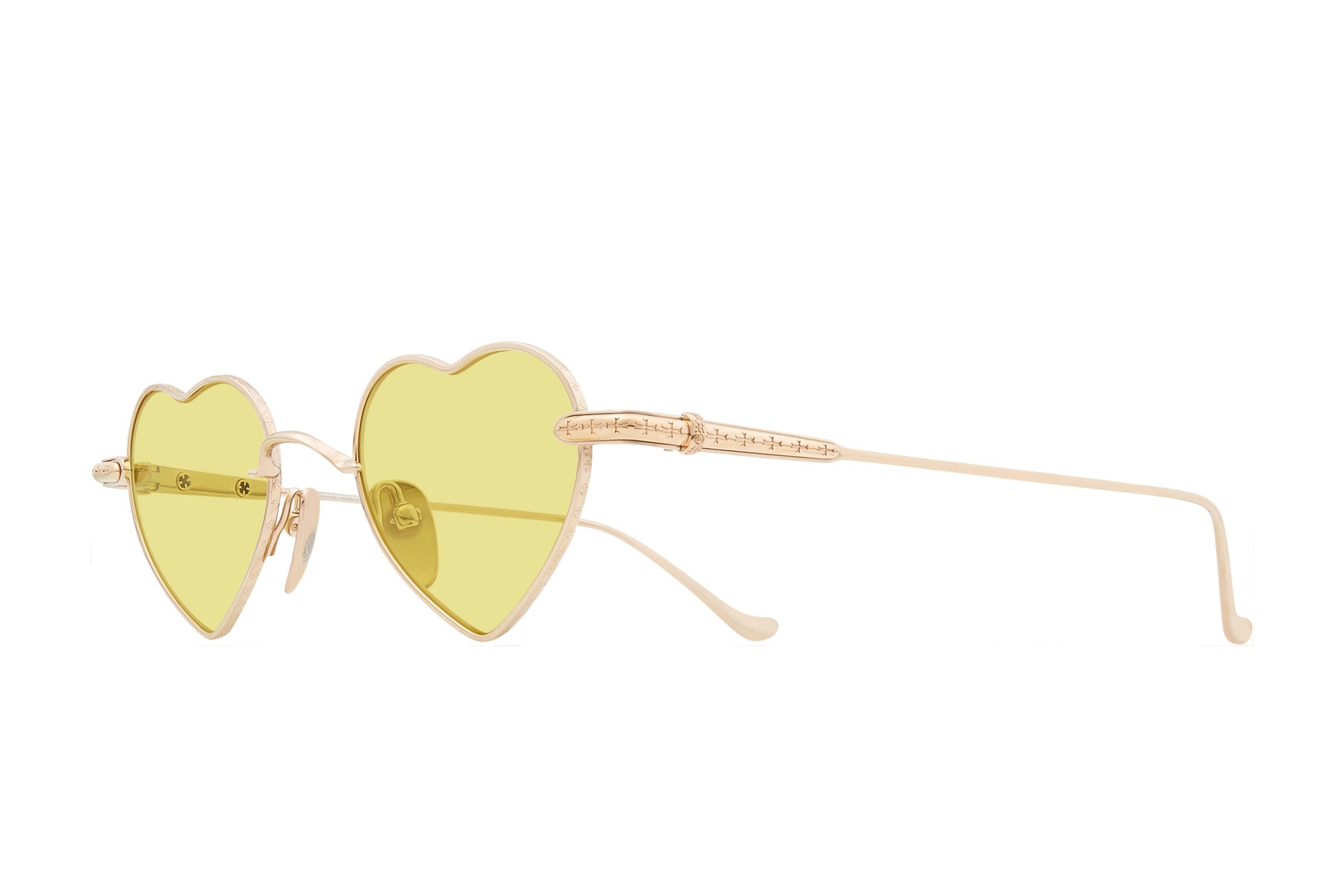 Chrome Hearts Sunglasses Heart Shape Sunnies Shades Accessories Love Yellow Pink Black Brown Frame Design