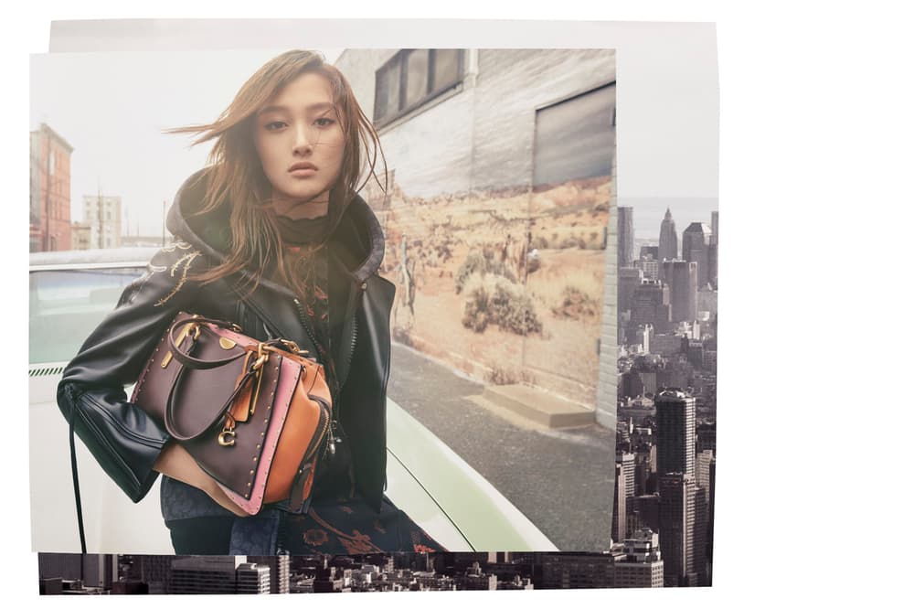 Guan Xiao Tong Coach Fall 2018 Campaign Leather Jacket Black