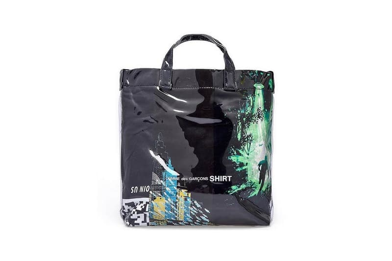 MSGM hooded puffer jacket Shirt Plastic Paper Tote Bag Black