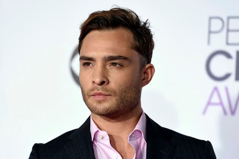 Ed Westwick Blazer Black Shirt Pink