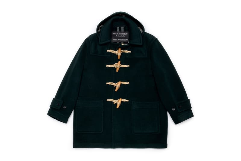 gosha rubchinskiy fall winter 2018 burberry collaboration jacket black