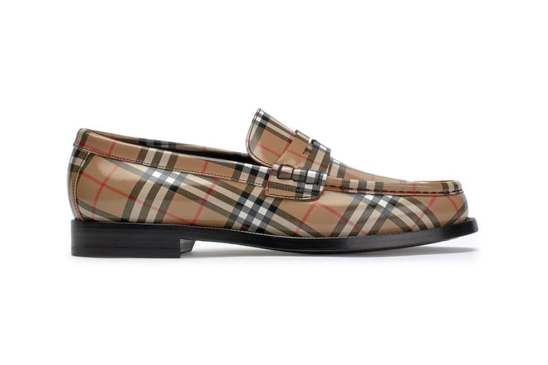 gosha rubchinskiy fall winter 2018 burberry check plaid loafer shoes