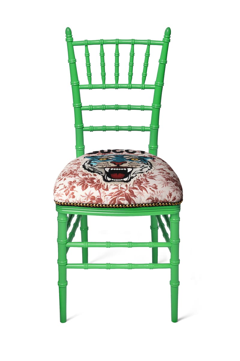 Gucci Decor Collection Candles Chair Stool Pillow Monogram Plates Porcelain Cups Alessandro Michele