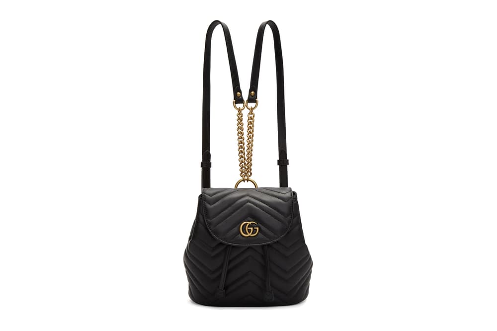 Gucci Marmont 2 0 Backpack In Black And Red Hypebae