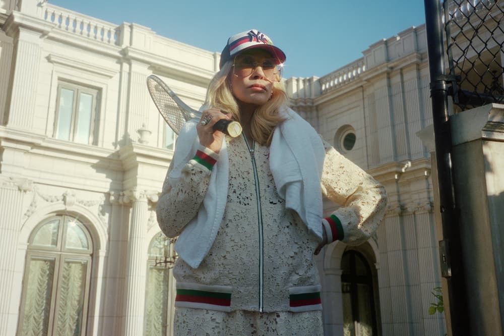 Gucci Handbag Campaign Faye Dunaway New York Yankees Hat