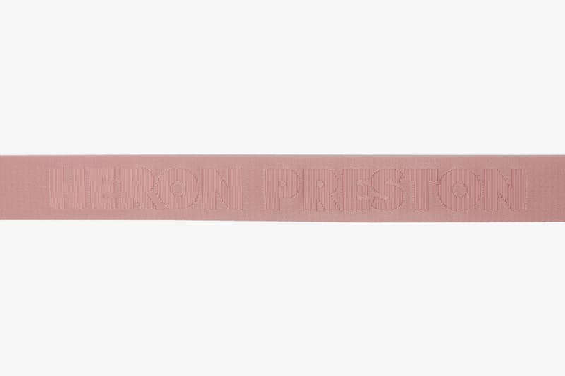 heron presto logo tape belt light pink military green off white ssense