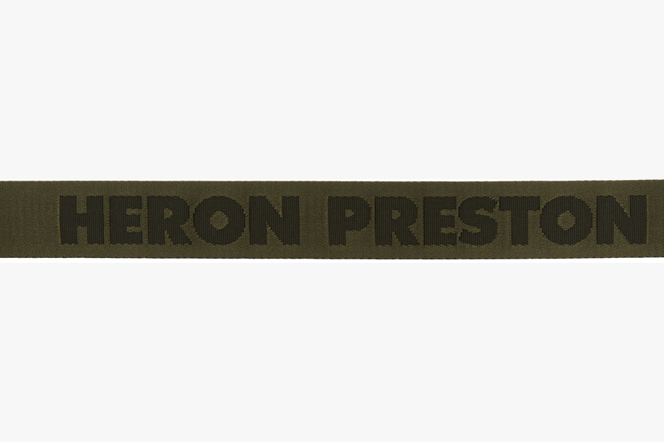 heron presto logo tape belt light pink military green off white ssense