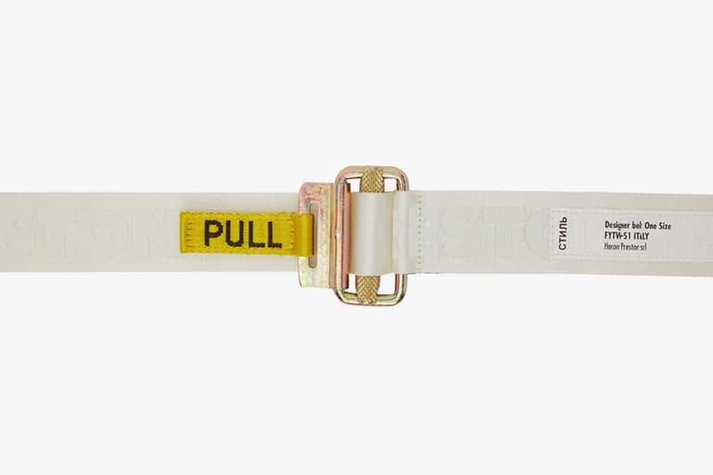 heron presto logo tape belt light pink military green off white ssense