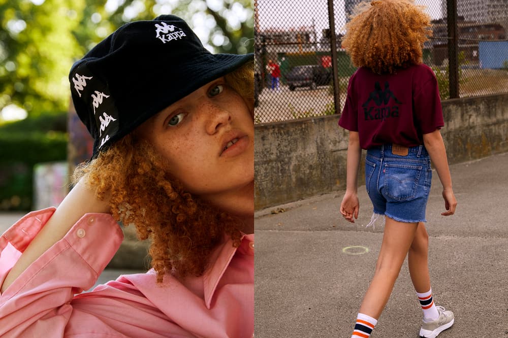 Kappa BANDA Spring/Summer 2018 Collection Editorial Bucket Hat Black T-shirt Maroon
