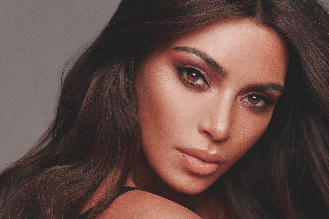 Kim Kardashian KKW Beauty Campaign Makeup Cosmetics Contour Black Hair
