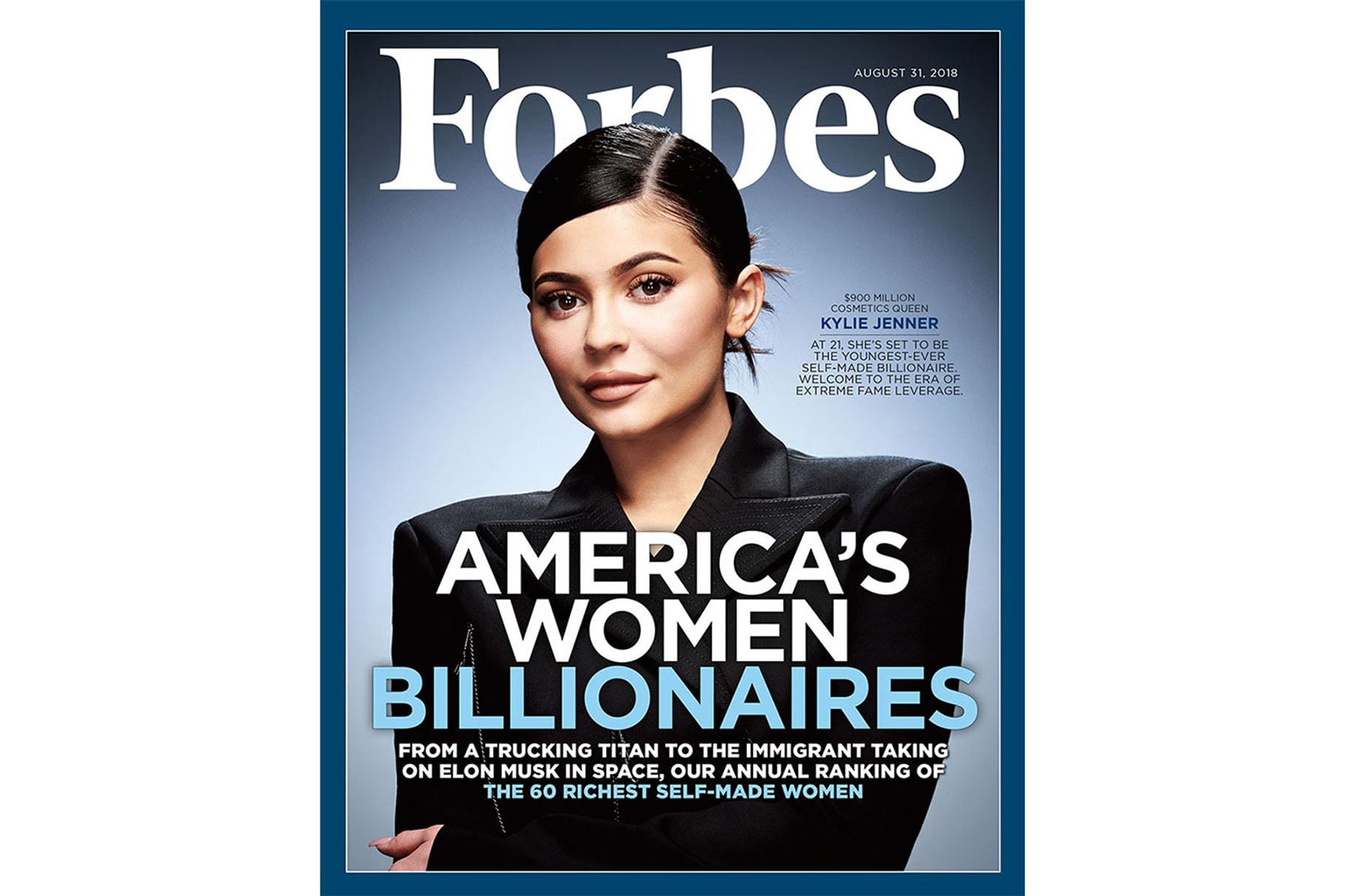 Kylie Jenner Cosmetics Net Worth Income Forbes Magazine Cover Interview August 2018 Billionaire 900 Million USD