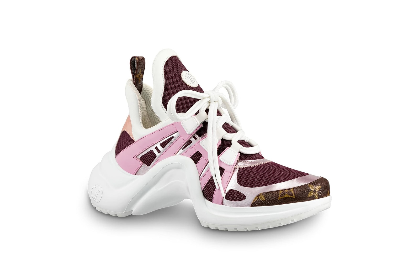 Louis Vuitton Archlight Sneakers Pink Black Gold Red Metallic White Sole Where to Buy