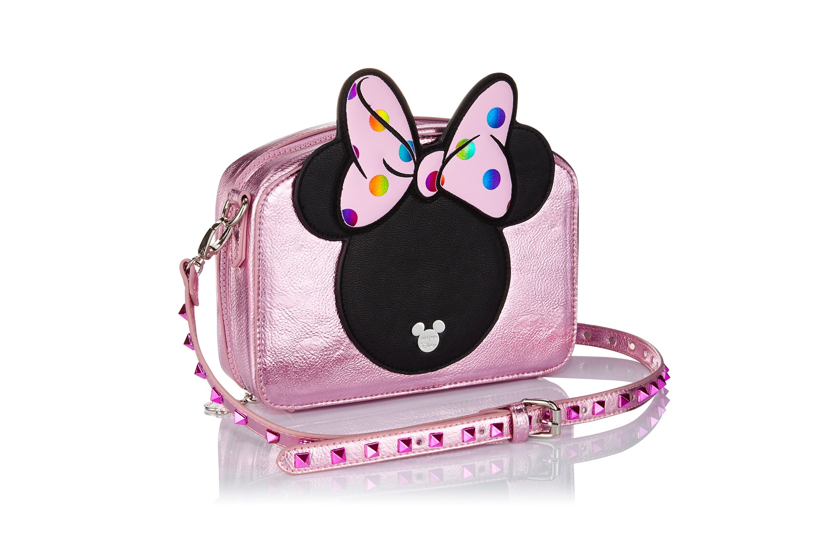 Minnie Mouse Spectrum Collections Makeup Brush Pink Bag Studs