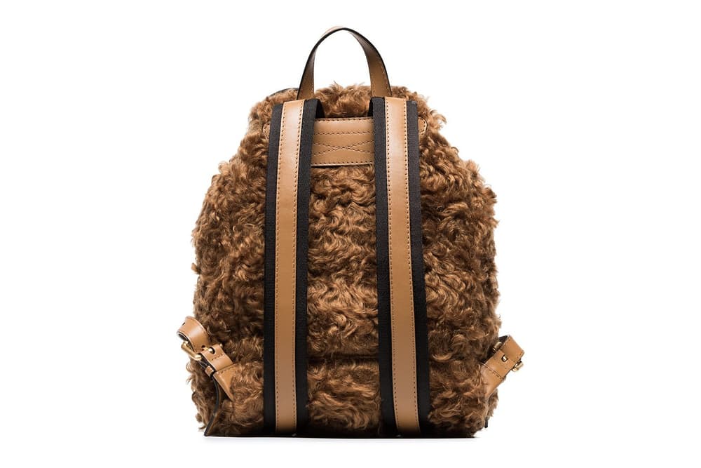 Moschino Brown Shearling Teddy Bear Backpack Rucksack