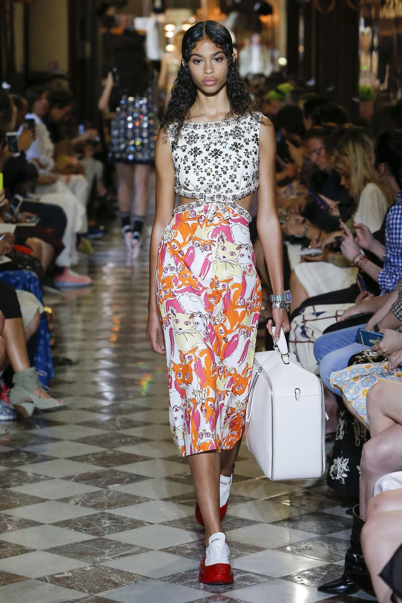 Miu Miu Resort 2019 Show Dress White Orange