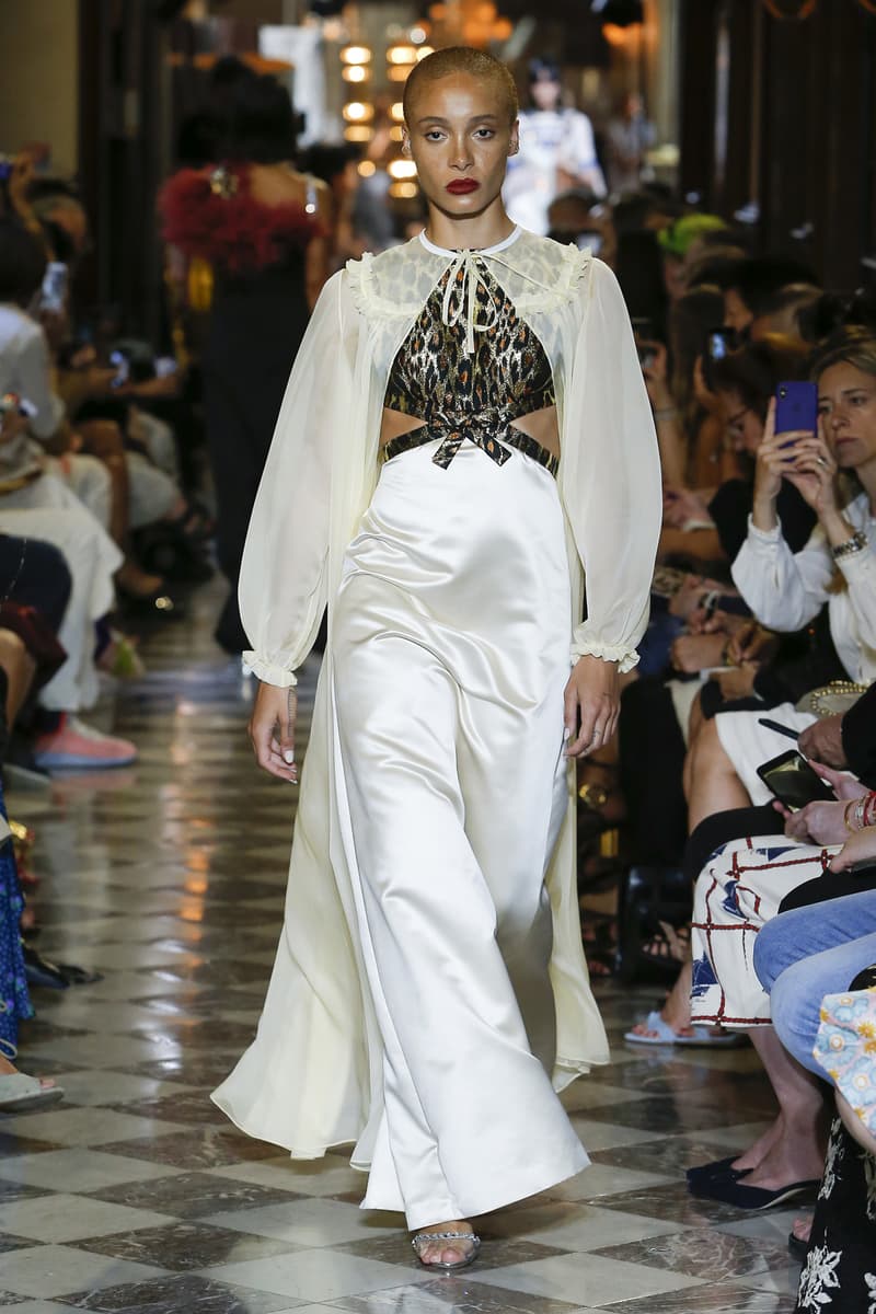 Adwoa Aboah Miu Miu Resort 2019 Show Gown White Black