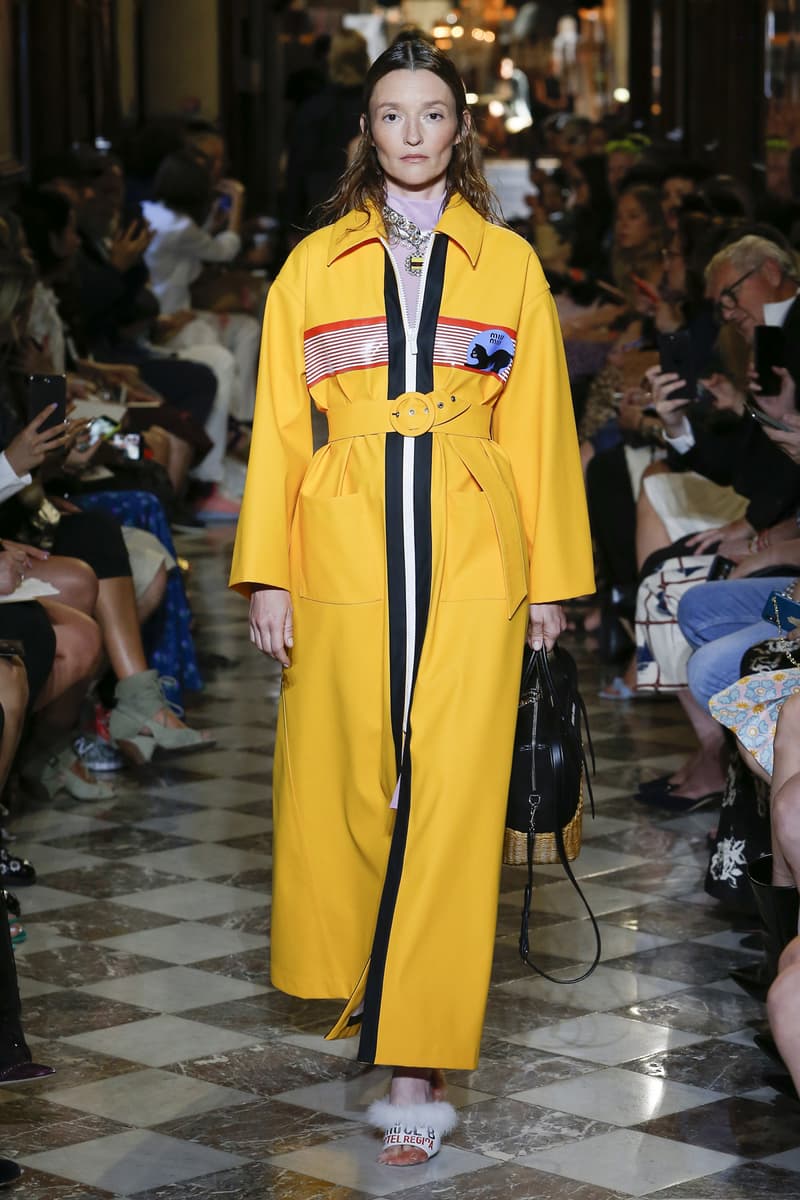 Audrey Marnay Miu Miu Resort 2019 Show Long Coat Yellow