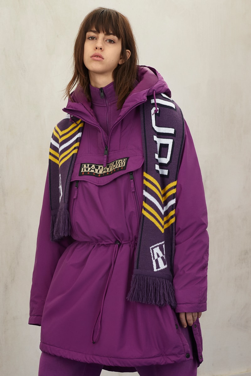 NapapijriFall/Winter 2018 Outerwear Collection Purple Yellow Puffer Jacket Parka