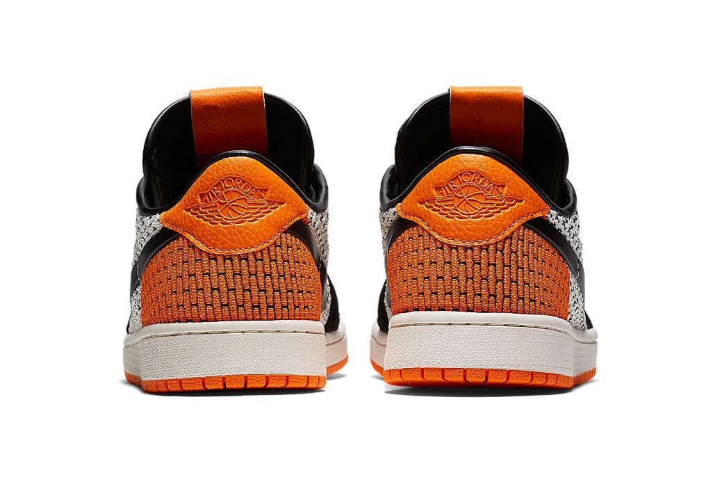 Nike Air Jordan 1 Shattered Backboard Flyknit Starfish Orange Sail Black Ladies Women's Sneakers