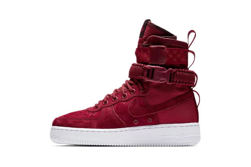 Nike SF-AF1 Muted Bronze Red Crush Star Print Strap Sneakers