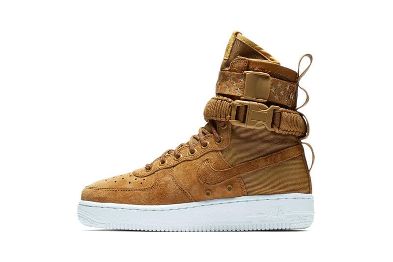 Nike SF-AF1 Muted Bronze Red Crush Star Print Strap Sneakers