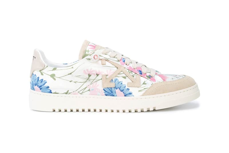 Off White Floral Low Top Sneaker Pink Blue