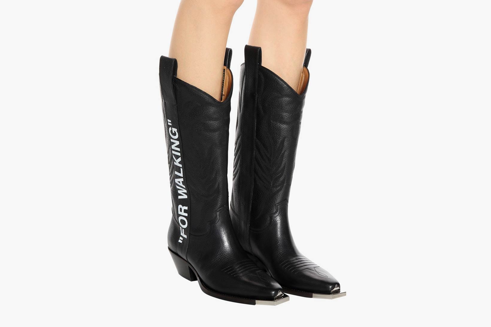 Off White FOR WALKING Cowboy Boots Black