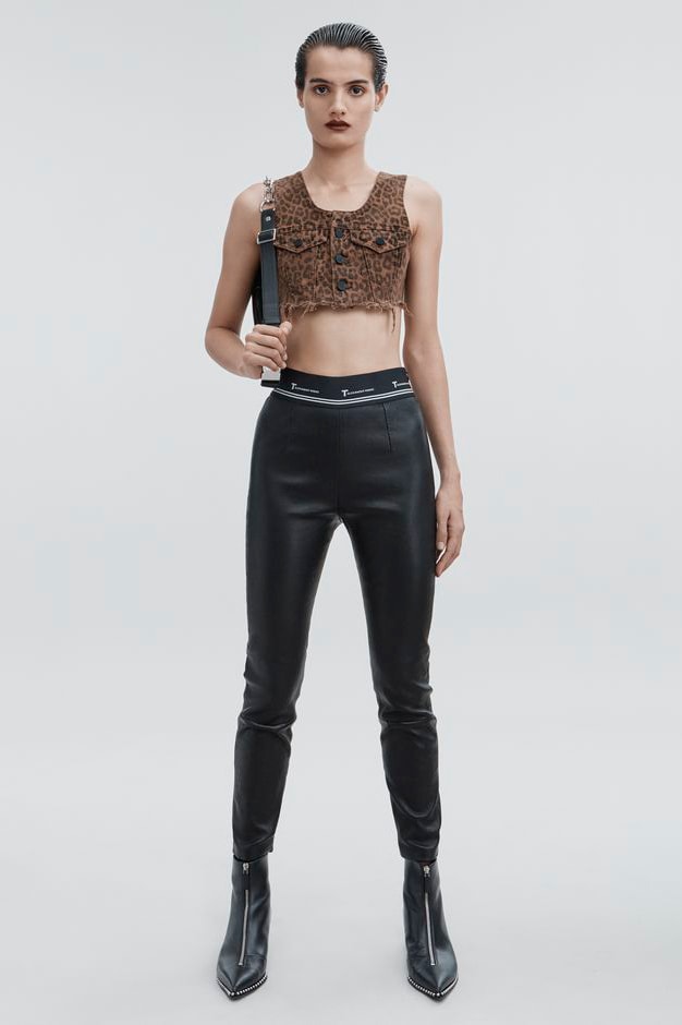 T by Alexander Wang Pre-Fall 2018 Collection Stretch Leather Pant Black