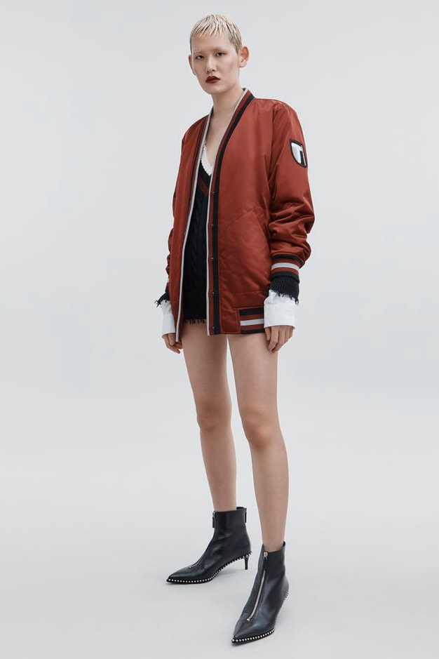T by Alexander Wang Pre-Fall 2018 Collection Bomber Cardigan Maroon