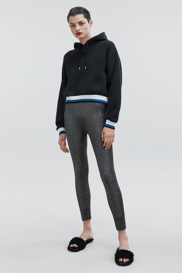 T by Alexander Wang Pre-Fall 2018 Collection Dense Fleece Hoodie Black