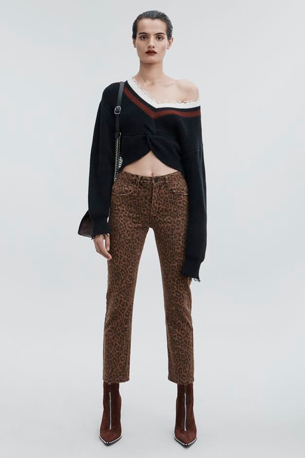 T by Alexander Wang Pre-Fall 2018 Collection Hybrid Varsity Sweater Black