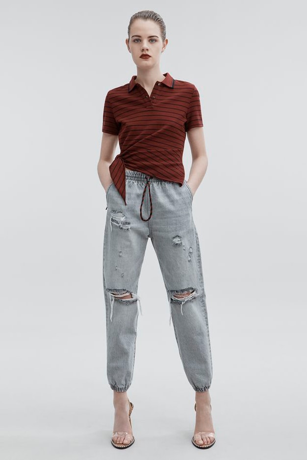 T by Alexander Wang Pre-Fall 2018 Collection Side Knot Polo Maroon