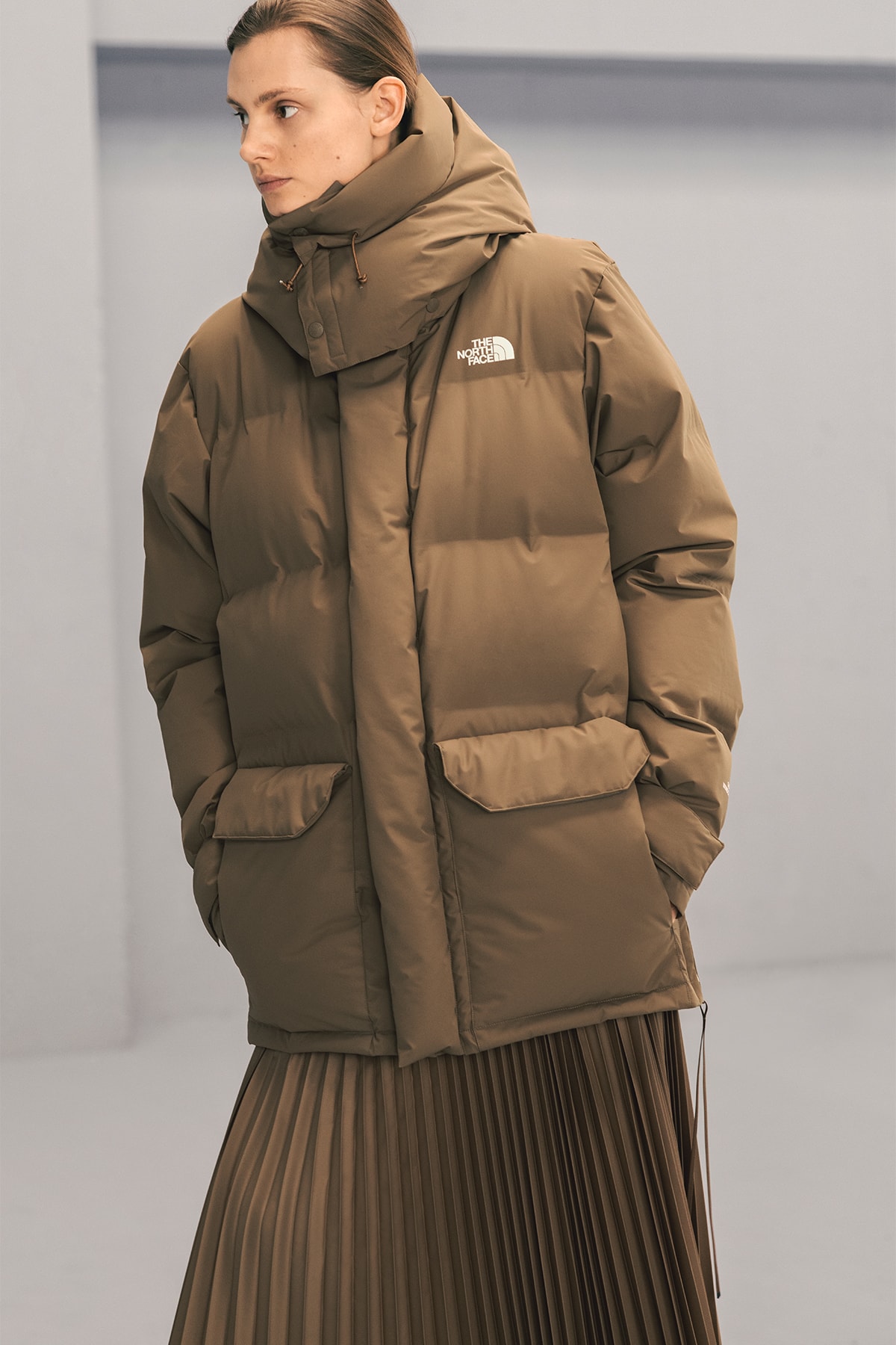 The North Face x HYKE Fall/Winter 2018 Lookbook Outerwear Jackets Puffers Silhouette Streetwear FW 18