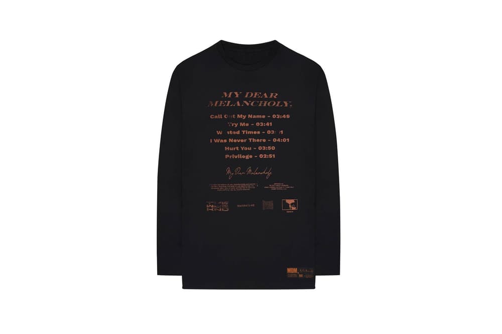 The Weeknd My Dear Melancholy Merch T Shirt Black