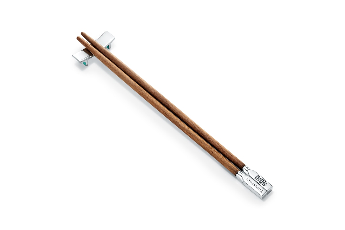 Tiffany & Co. Flora & Fauna Home Accessories Collection Chopsticks Set In American Walnut and Sterling Silver